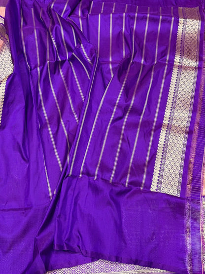 Rose Gold Handwoven Pure Banarasi Tissue Saree