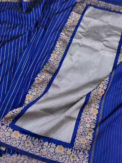 Handwoven Pure Banarasi Silk Saree – Kadwa Weave in 100% Katan Mulberry Silk