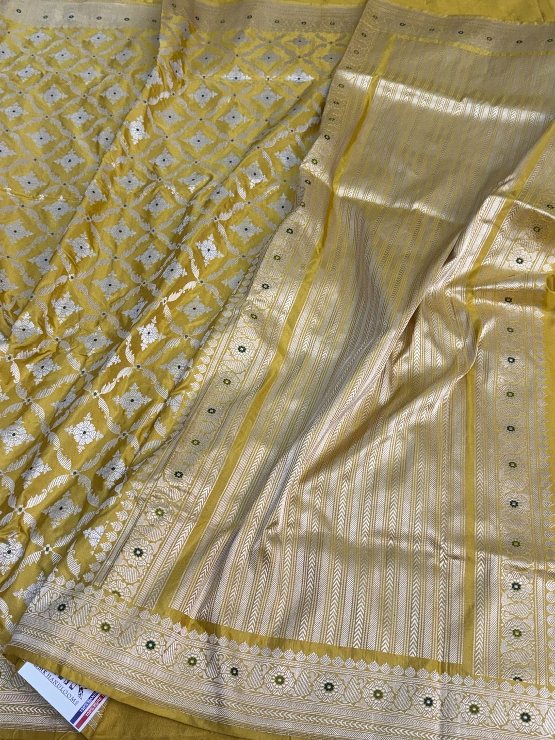 Yellow Handwoven Pure Banarasi Silk Saree