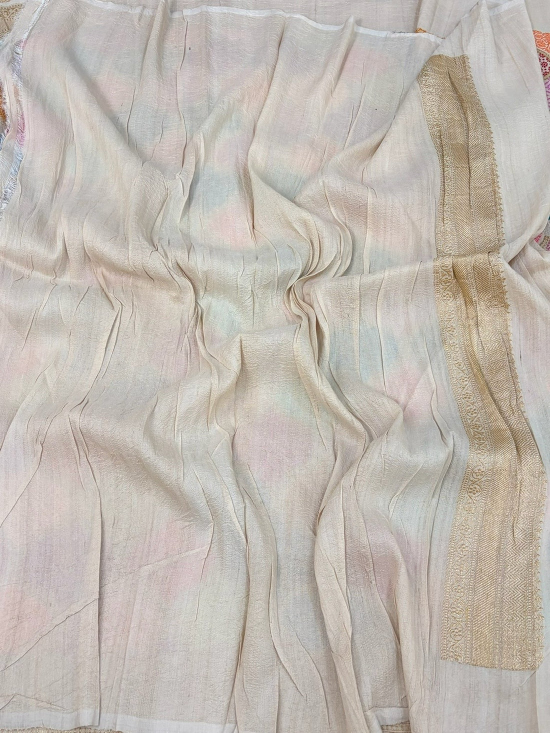 Natural Handwoven Pure Banarasi Tussar Georgette Saree