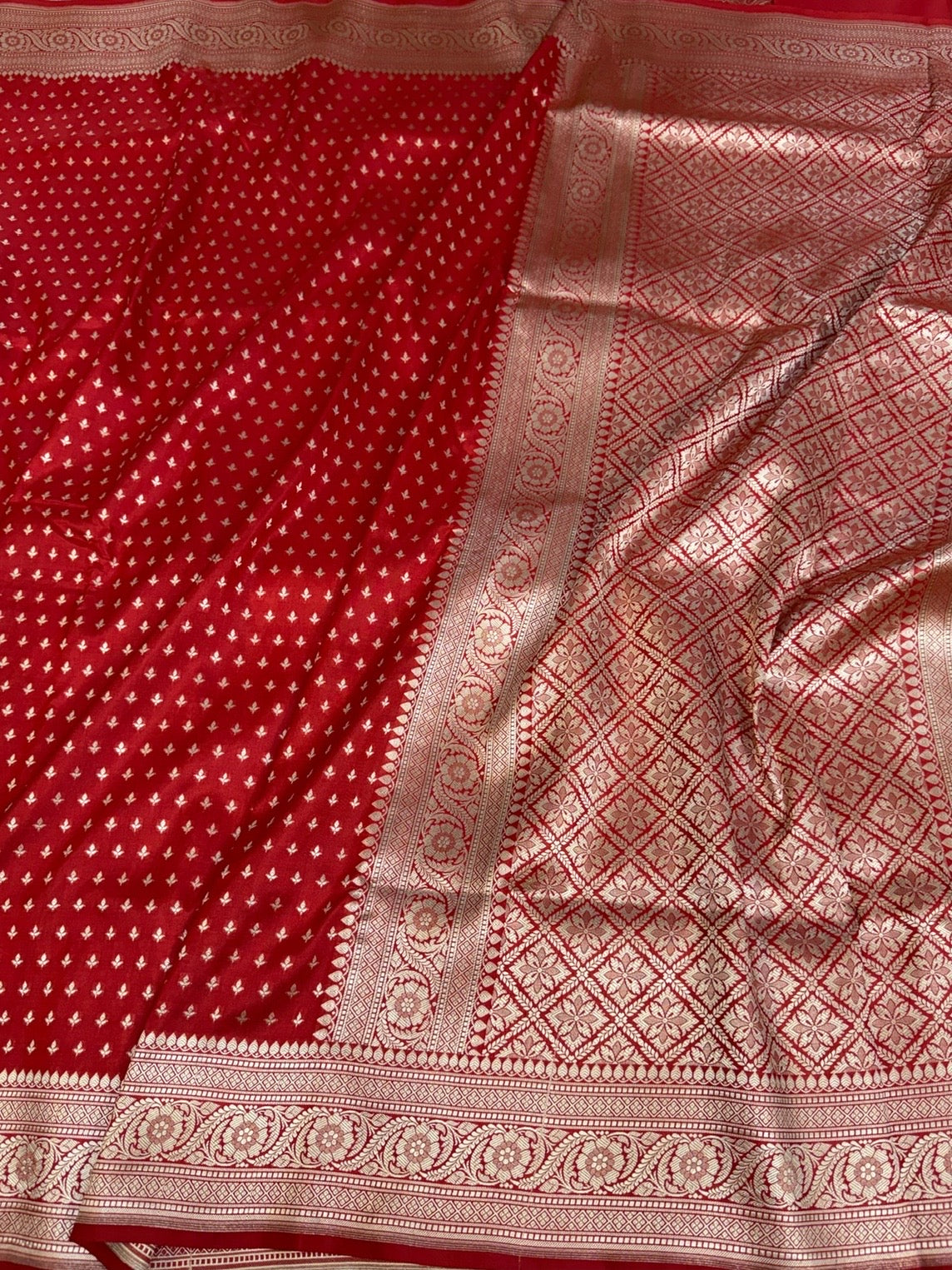 Red Banarasi Pure Katan Silk Saree