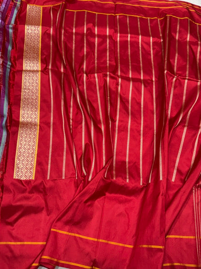 Red Handwoven Pure Banarasi Silk Saree