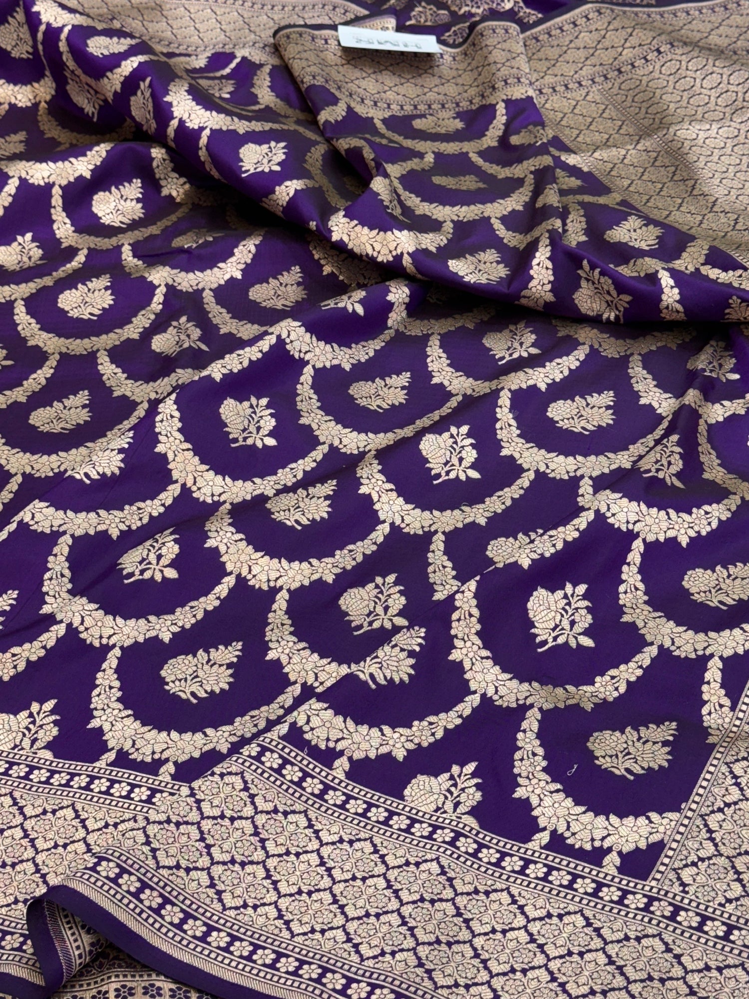 Purple Banarasi Pure Katan Silk Saree