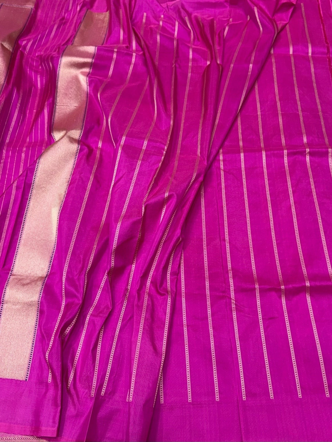 Rani Pink Handwoven Pure Banarasi Ektara Silk Saree