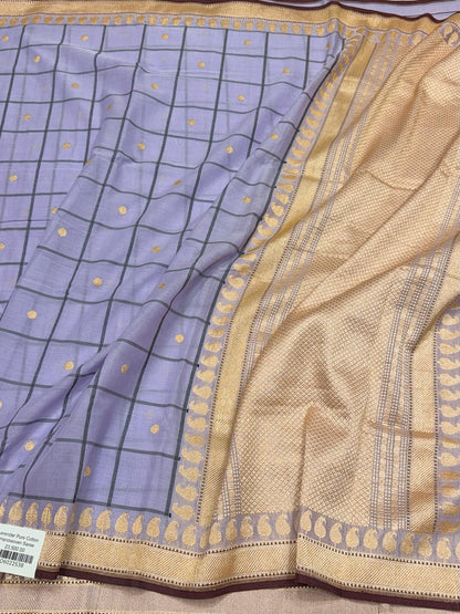 Lavender Handwoven Banarasi Pure Cotton Saree