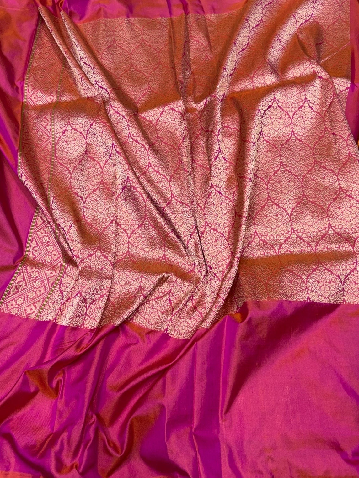 Purple Handwoven Pure Banarasi Ektara Silk Saree