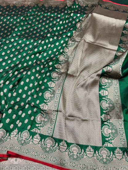 Banarasi Silk Saree in Cutwork Weave – Katan Silk Elegance