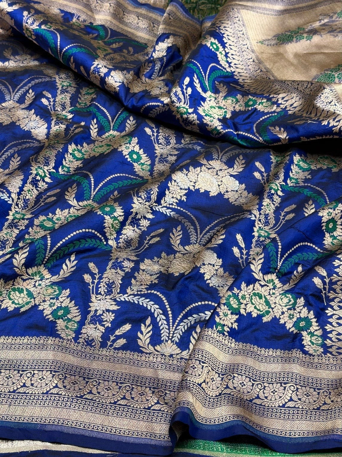 Royal Blue Banarasi Minakari Pure Katan Silk Saree