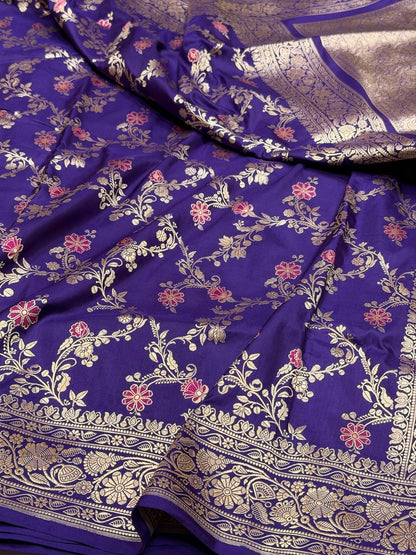 Banarasi Minakari Pure Katan Silk Saree | Pure Silk | Minakari Work | Cutwork Technique | Banarasi Katan Silk Saree