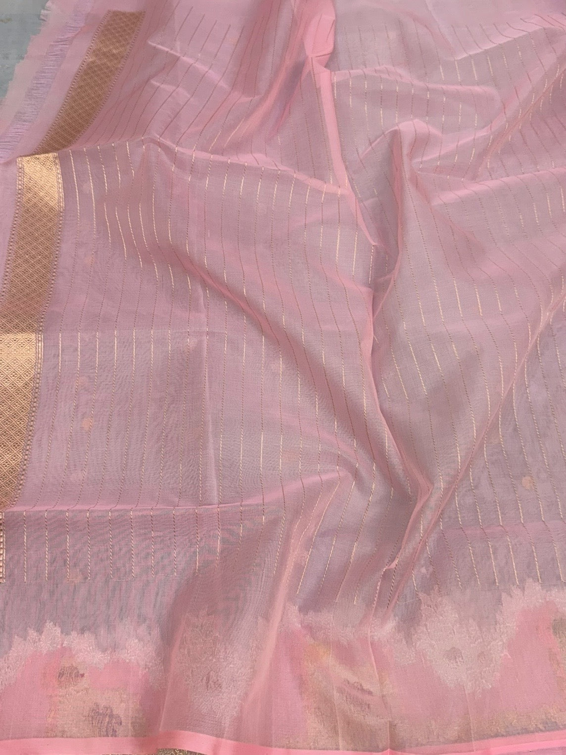 Powder Blue Handwoven Pure Organza Silk Saree