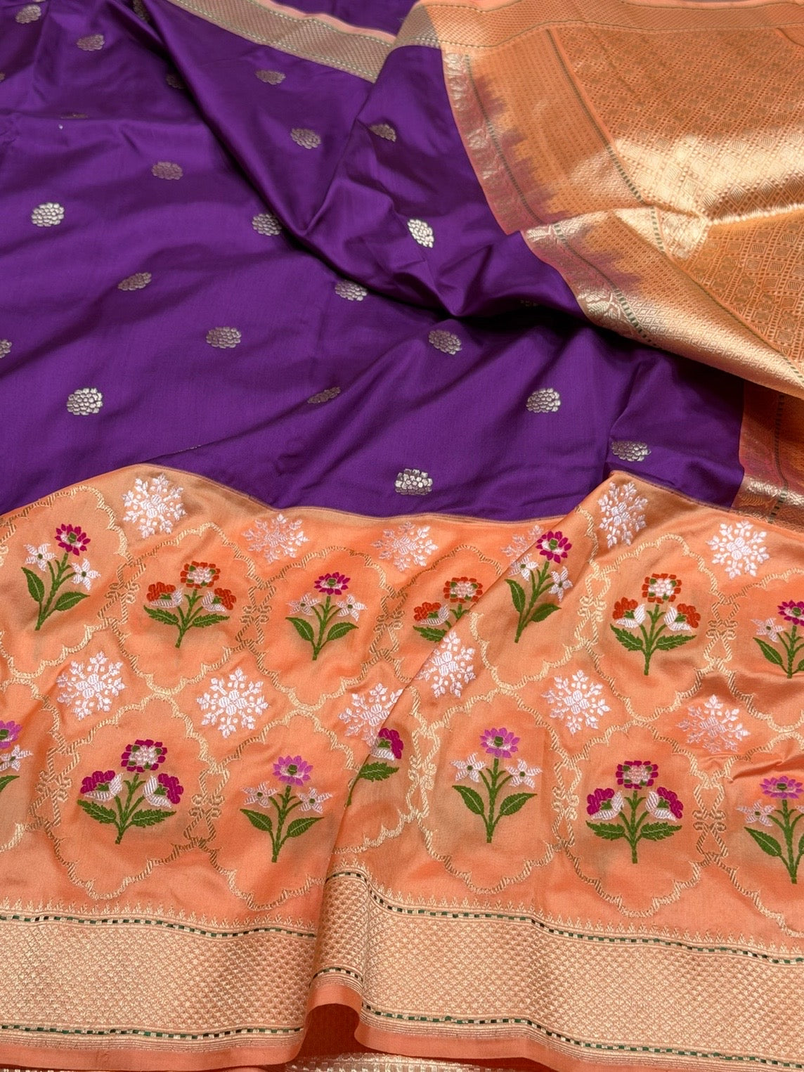 Magenta Handwoven Pure Banarasi Ektara Silk Saree