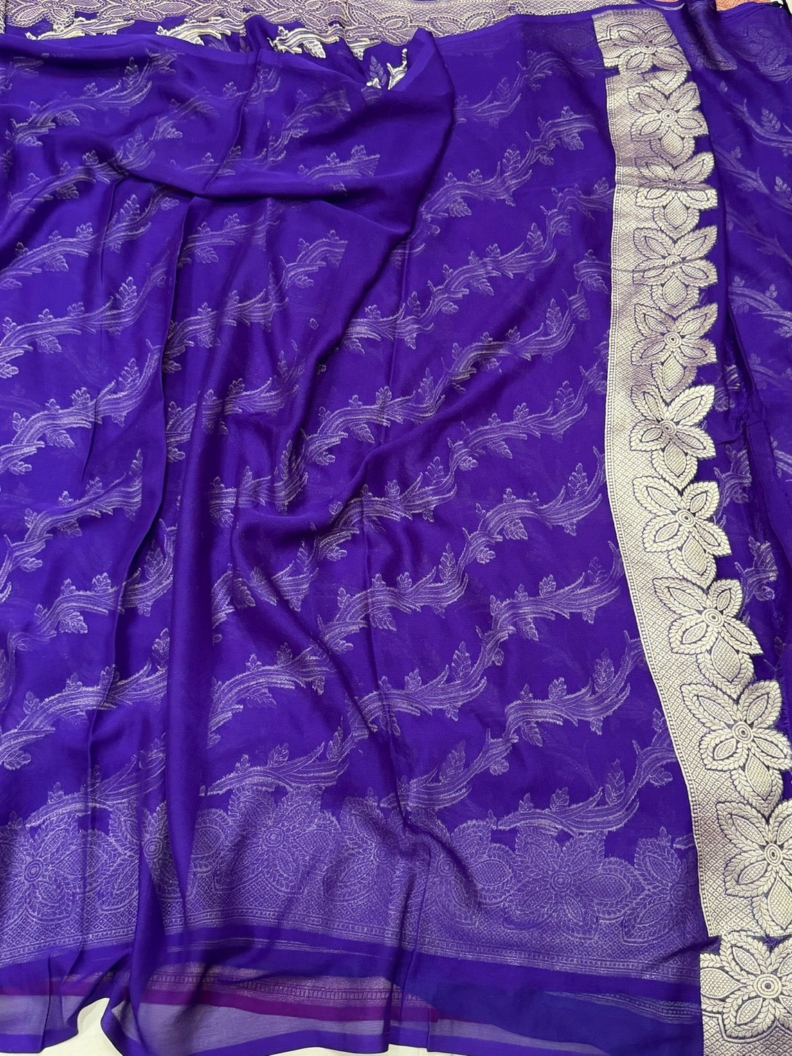 Banarasi Pure Chiffon Georgette Saree