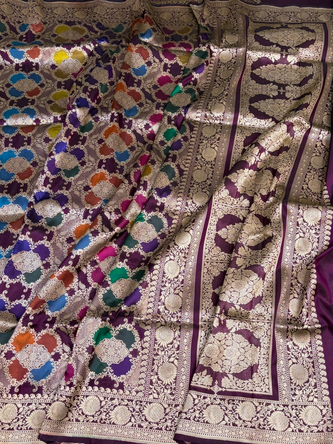 Magenta Rangkaat Banarasi Pure Katan Silk Saree
