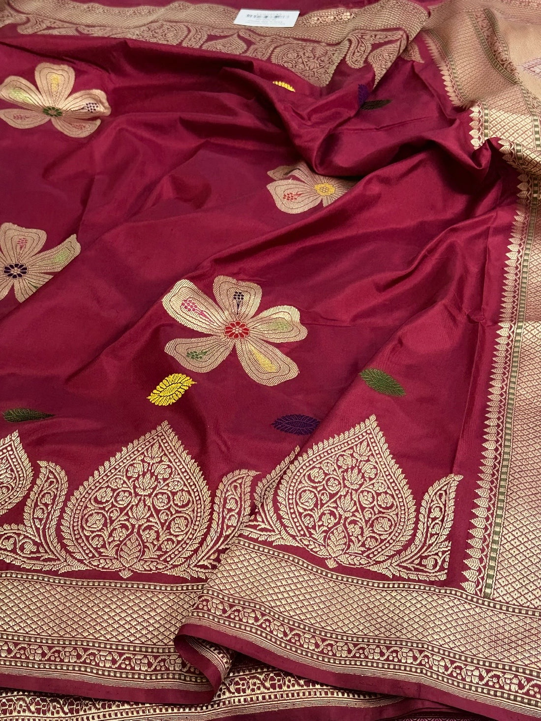 Maroon Handwoven Pure Banarasi Ektara Silk Saree