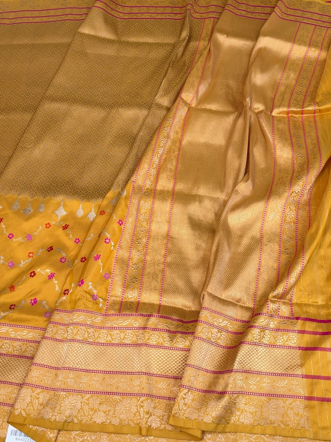 Yellow Handwoven Banarasi Pure Katan Silk Saree