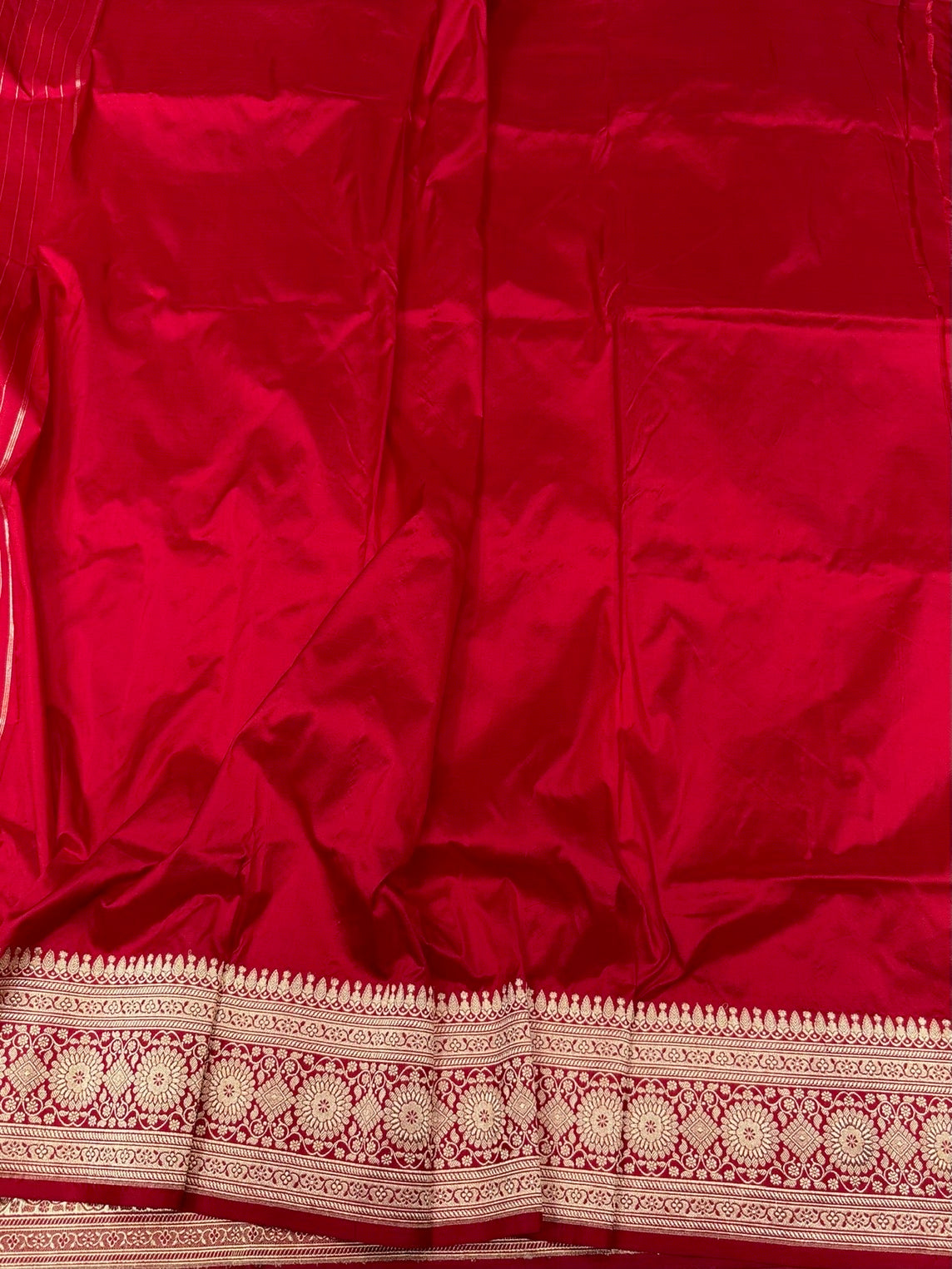 Red Vintage Handwoven Pure Banarasi Silk Saree
