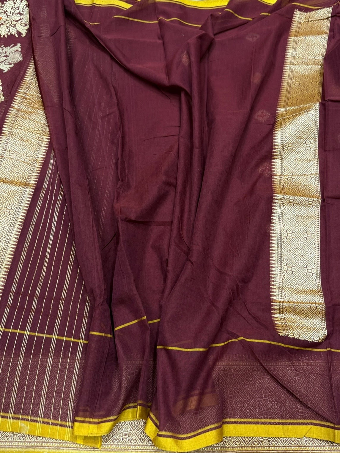 Brown Handwoven Banarasi Pure Cotton Saree