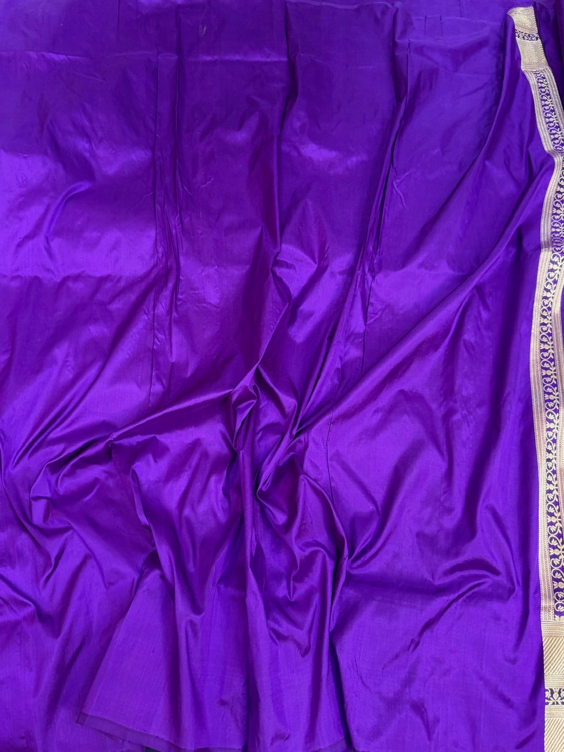 Purple Handwoven Pure Katan Silk Banarasi Saree