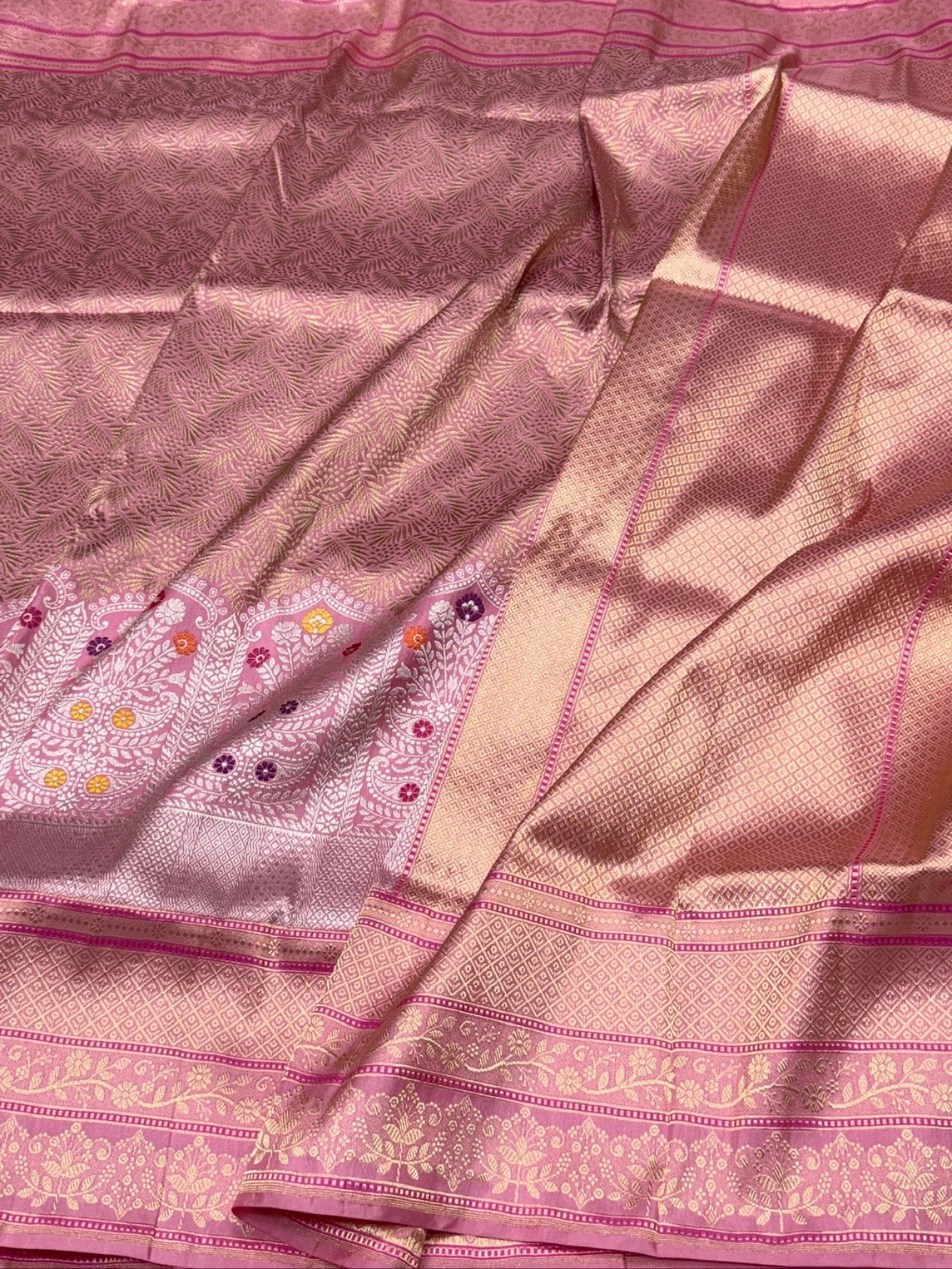 Baby Pink Handwoven Pure Banarasi Silk Saree