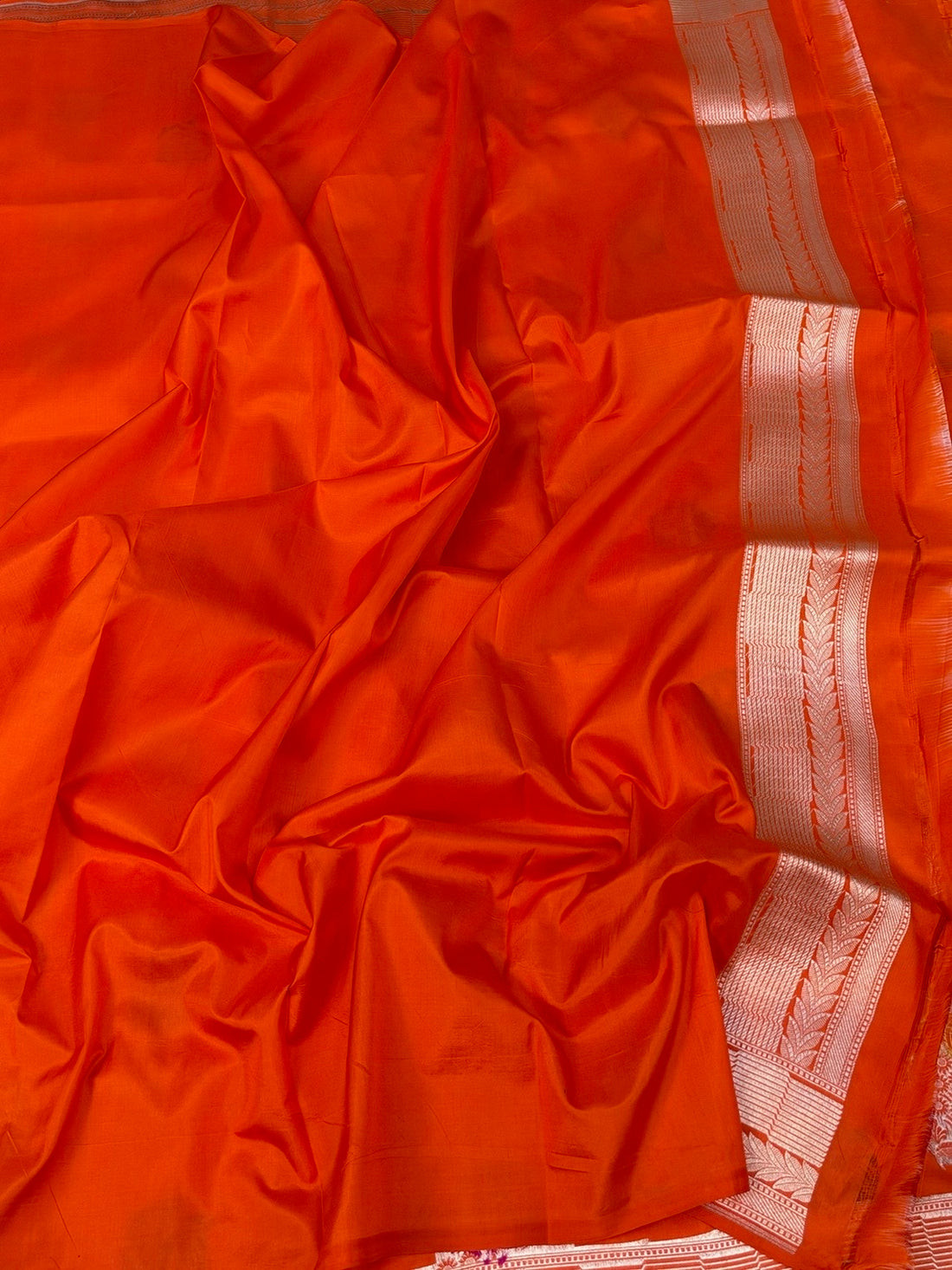 Orange Minakari Banarasi Pure Katan Silk Saree
