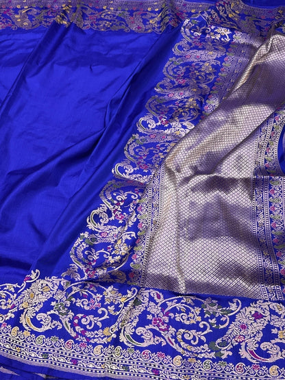 Royal Blue Handwoven Pure Banarasi Ektara Silk Saree