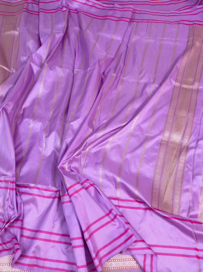 Lavender Handwoven Banarasi Pure Katan Silk Saree