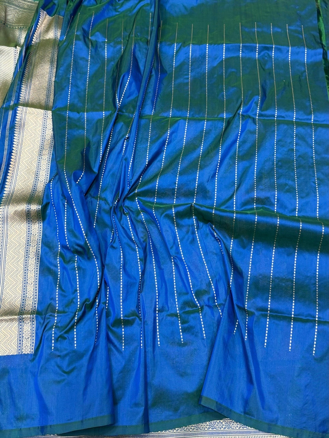 Peacock Blue Handwoven Pure Silk Banarasi Saree