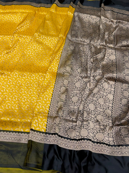Banarasi Pure Satin Border Silk Saree