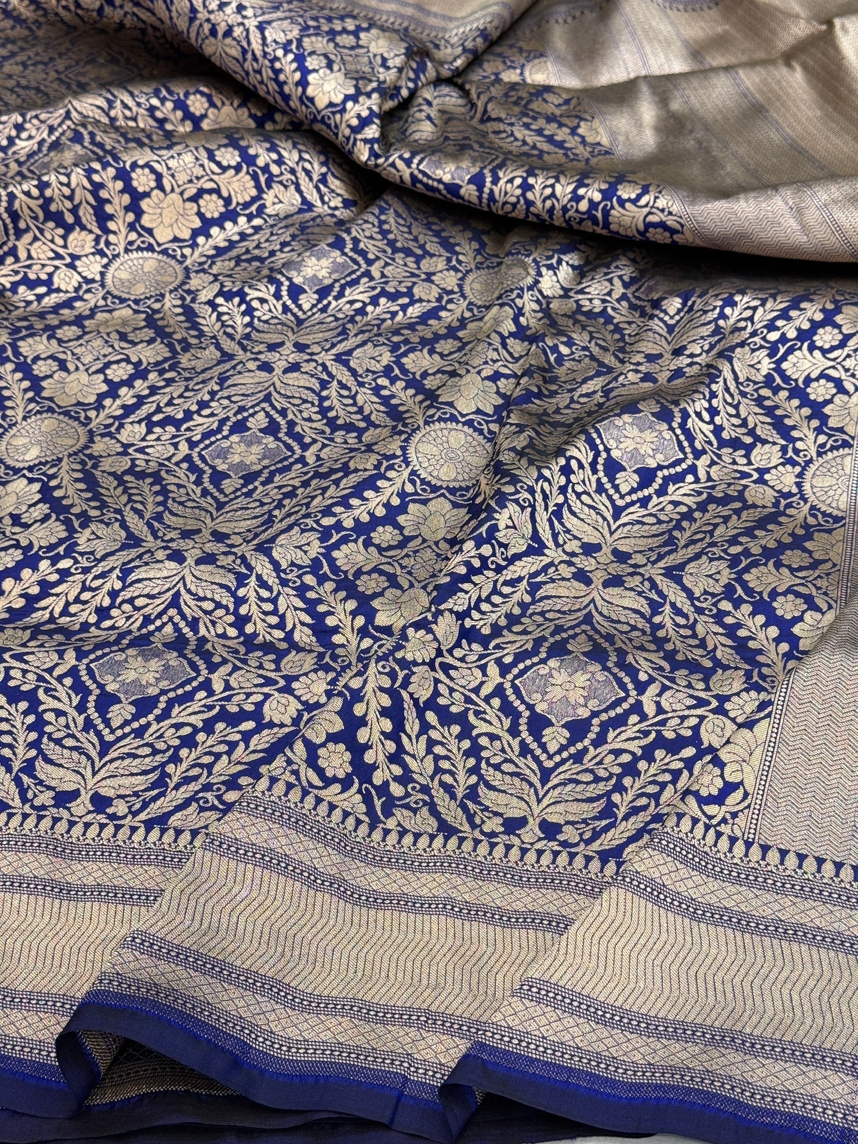Banarasi Pure Silk Brocade Saree – Luxurious Katan Silk with Intricate Brocade Weave