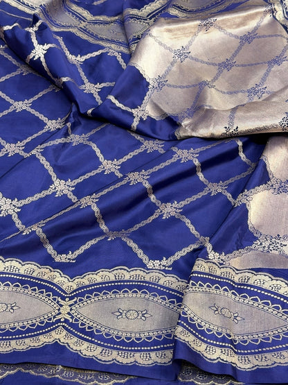 Royal Blue Handwoven Banarasi Silk Saree