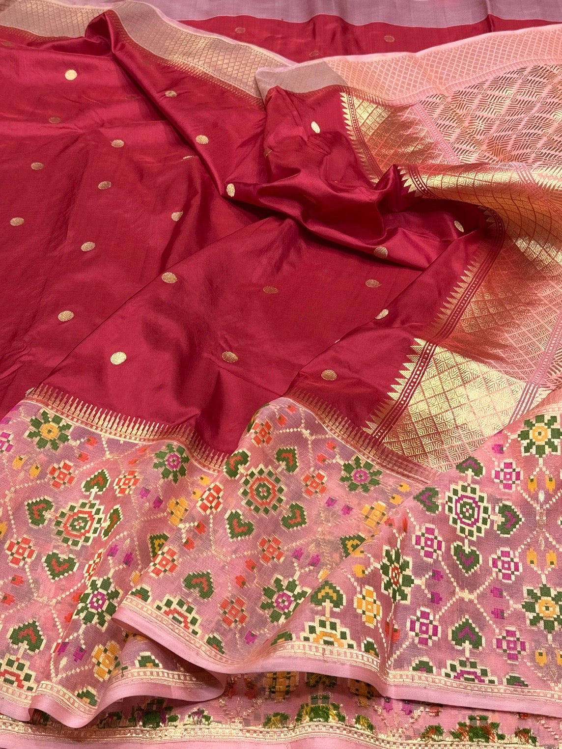 Red Handwoven Banarasi Pure Organza Silk Saree