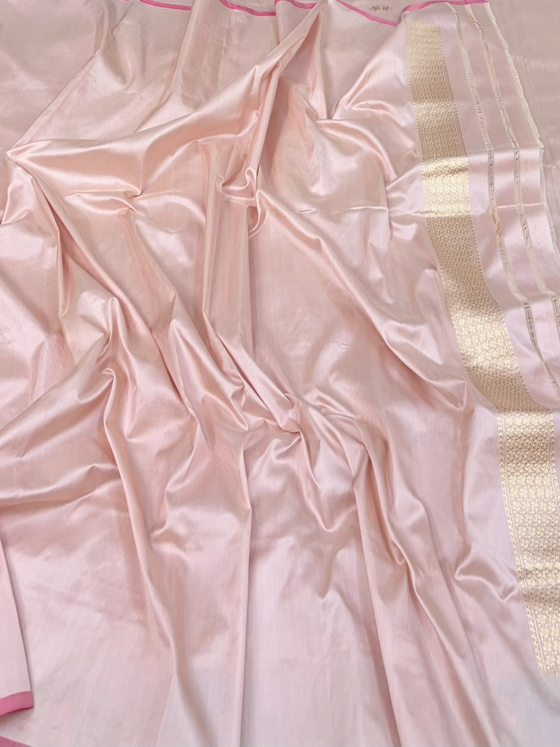 Peach Handwoven Banarasi Pure Katan Silk Saree