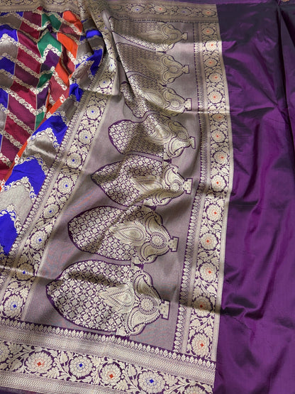 Multicolour Banarasi Pure Silk Saree