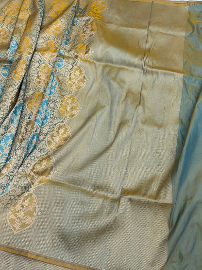 Banarasi Minakari Pure Silk Brocade Saree | 100% Pure Katan Silk Handwoven in Banaras