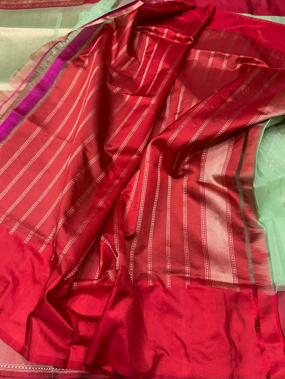 Sea Green Handwoven Pure Organza Silk Saree