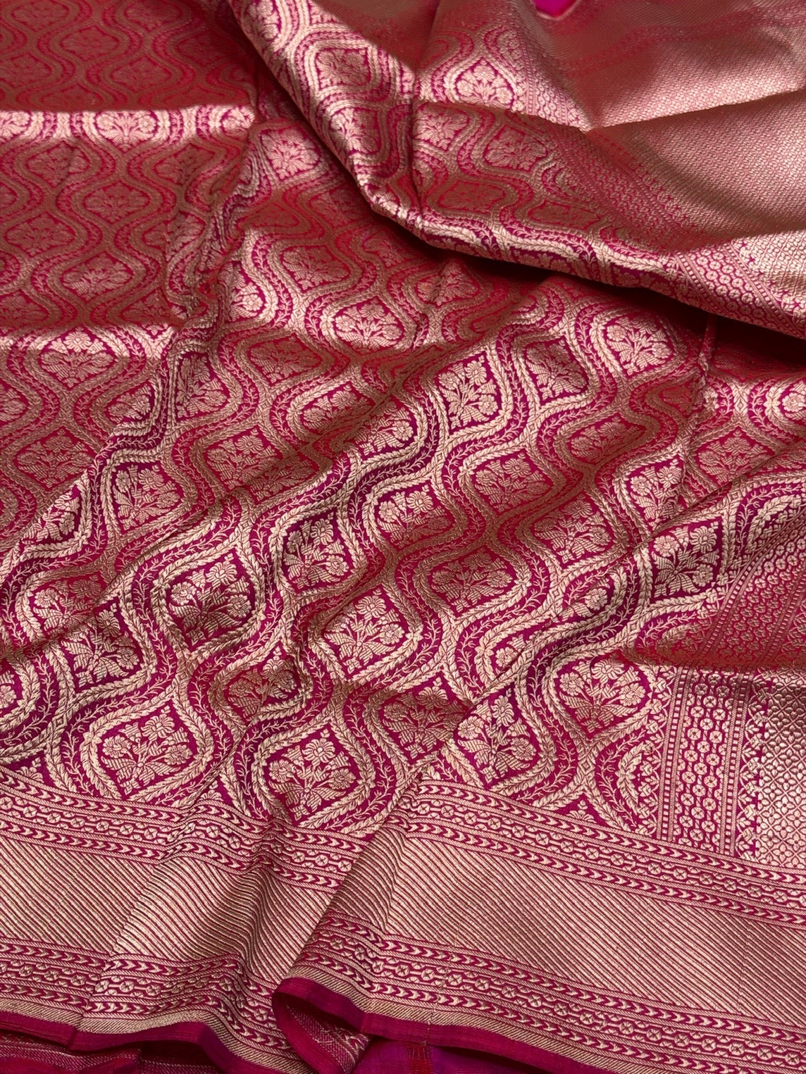 Banarasi Pure Silk Brocade Saree – Luxurious Katan Silk with Intricate Brocade Weave