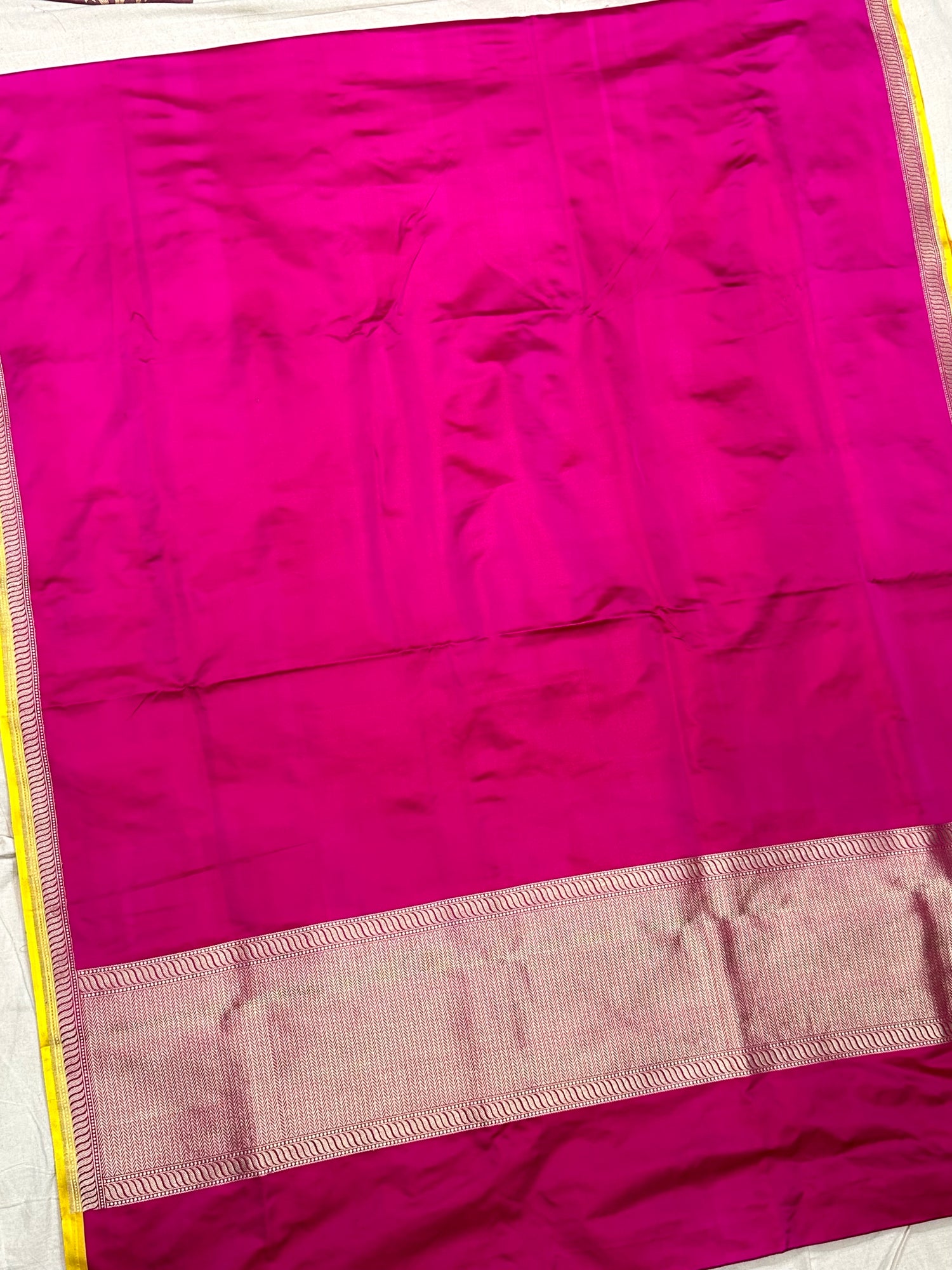 Rani Pink Satin Silk Saree