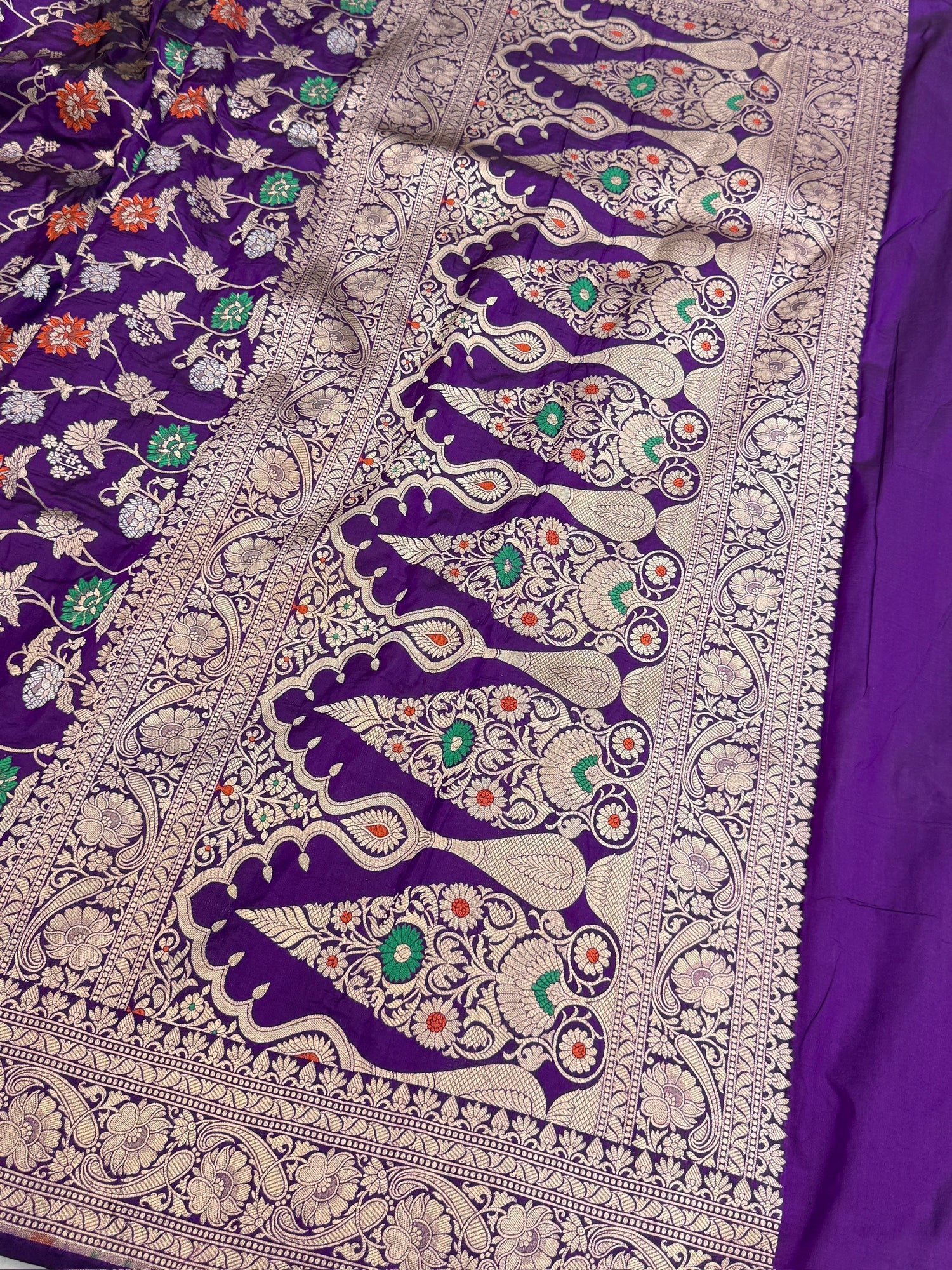 Purple Banarasi Minakari Pure Katan Silk Saree | Pure Silk | Minakari Work | | Banarasi Katan Silk Saree