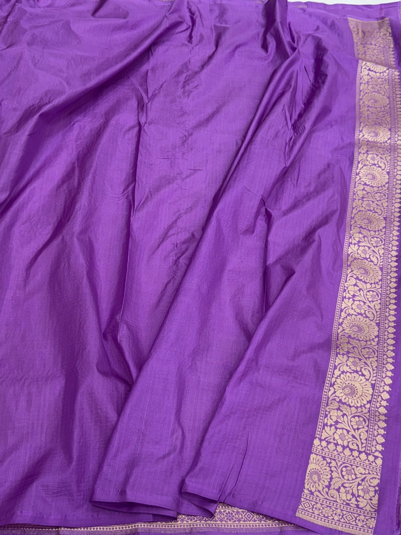 Lavender Pure Banarasi Silk Saree