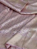Lilac Banarasi Minakari Pure Katan Silk Brocade Saree