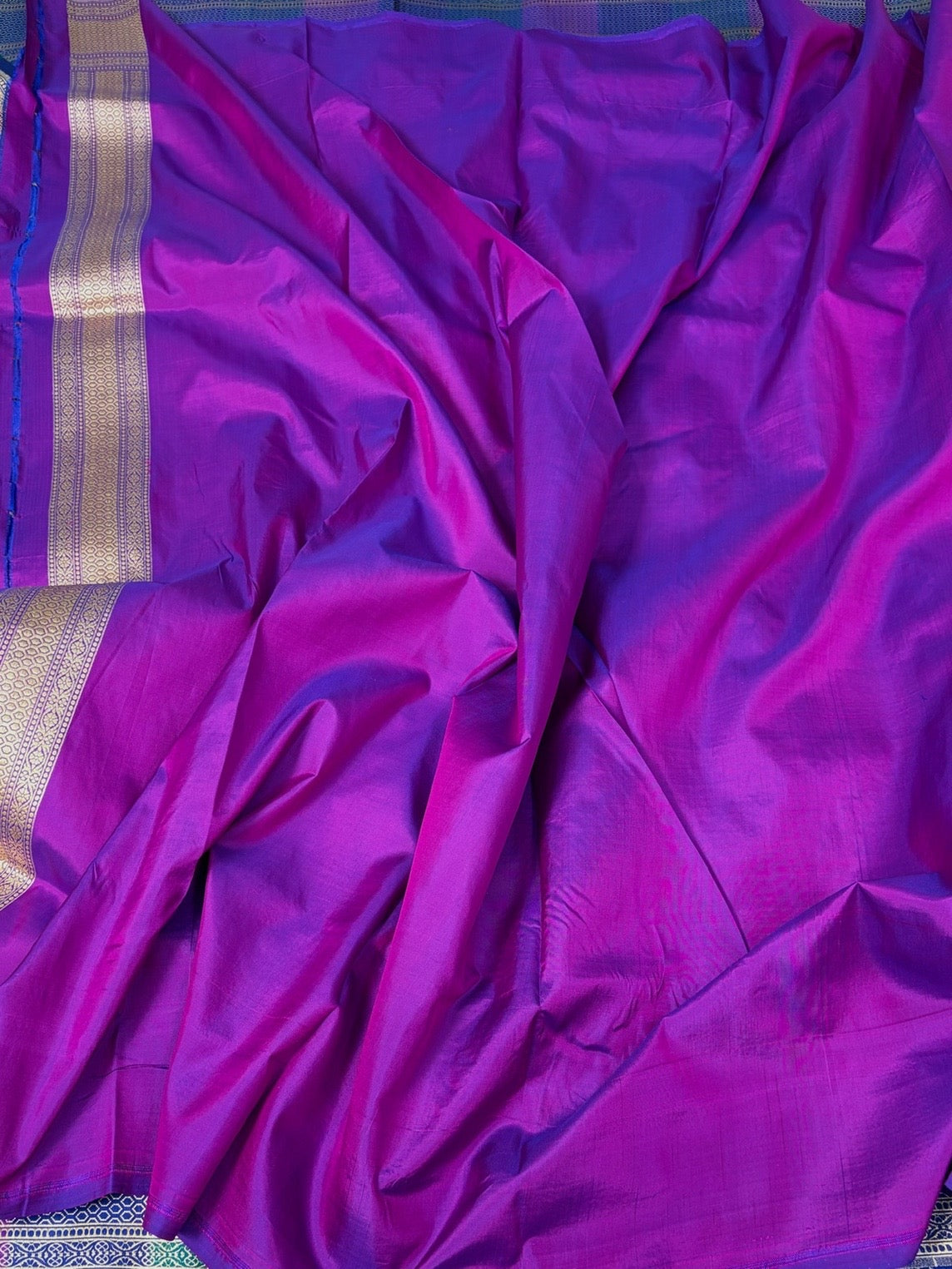 Purple Rangkaat Banarasi Pure Katan Silk Saree