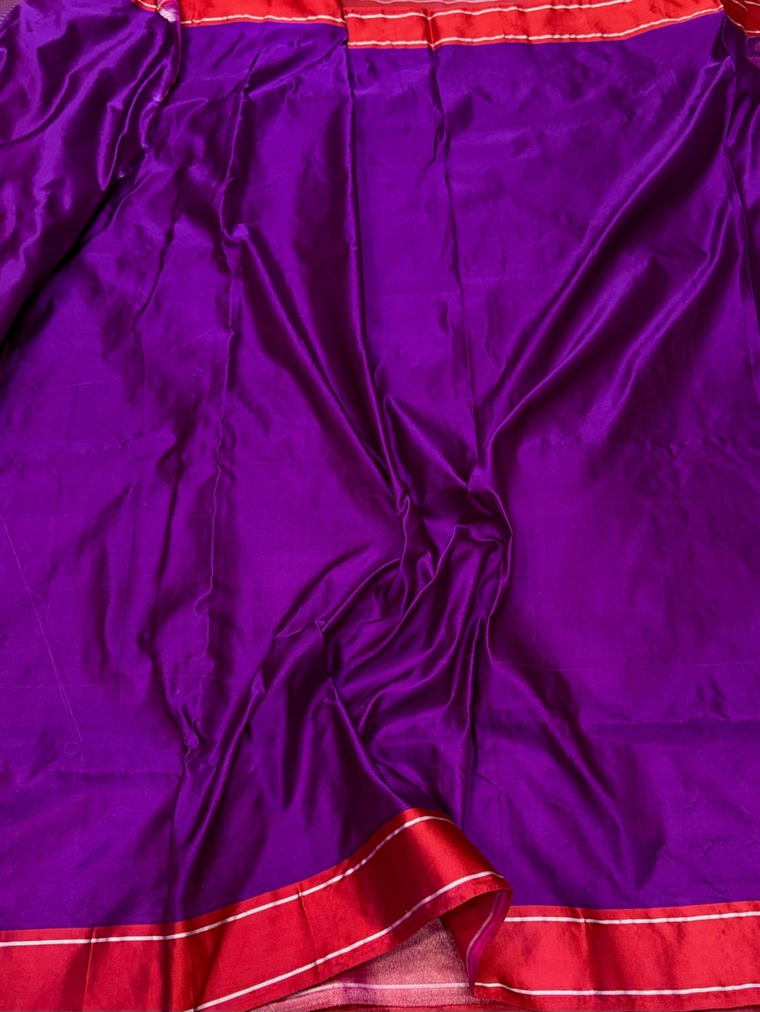 Purple Handwoven Pure Banarasi Satin Silk Saree – Kadwa Handloom Masterpiece