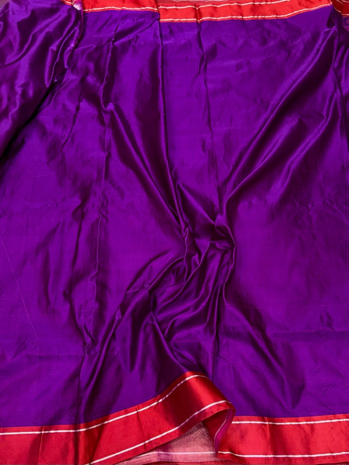 Purple Handwoven Pure Banarasi Satin Silk Saree – Kadwa Handloom Masterpiece