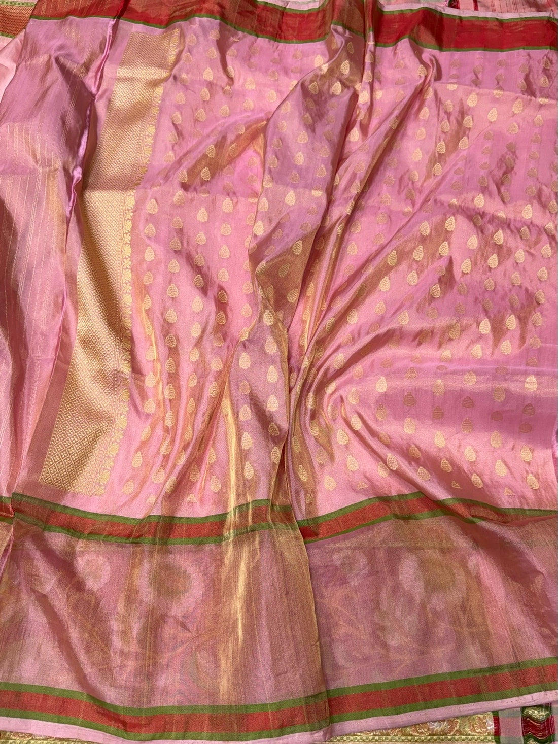 Baby Pink Handwoven Pure Banarasi Ektara Silk Saree
