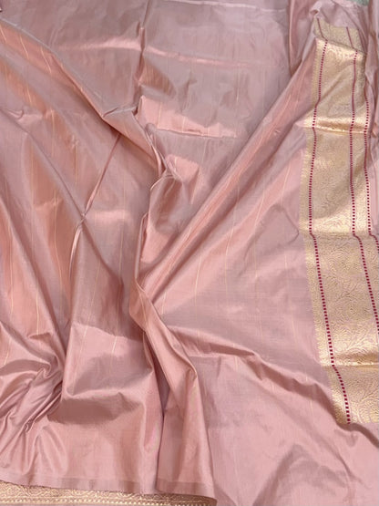 Peach Handwoven Banarasi Pure Katan Silk Saree