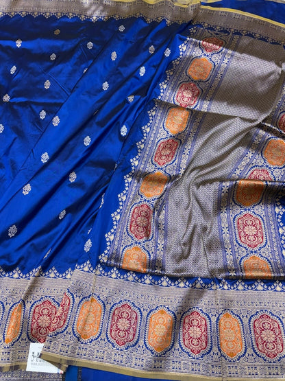 Royal Blue Handwoven Pure Banarasi Silk Saree