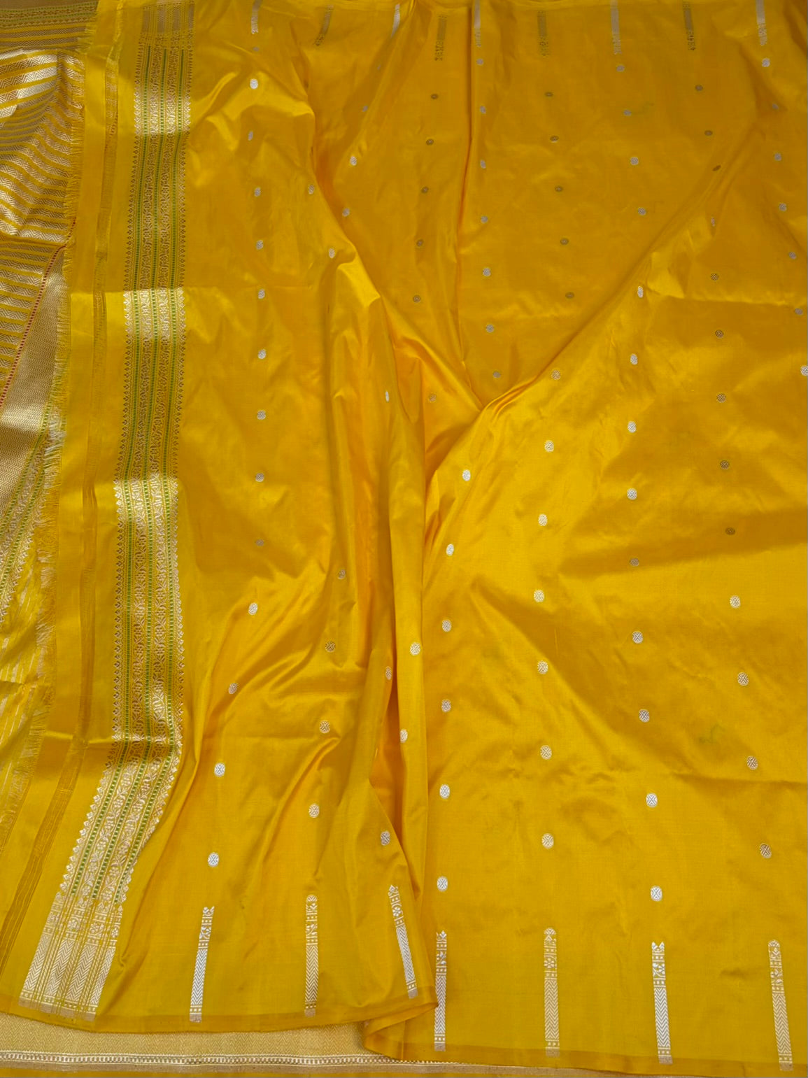 Yellow Handwoven Pure Banarasi Katan Silk Saree