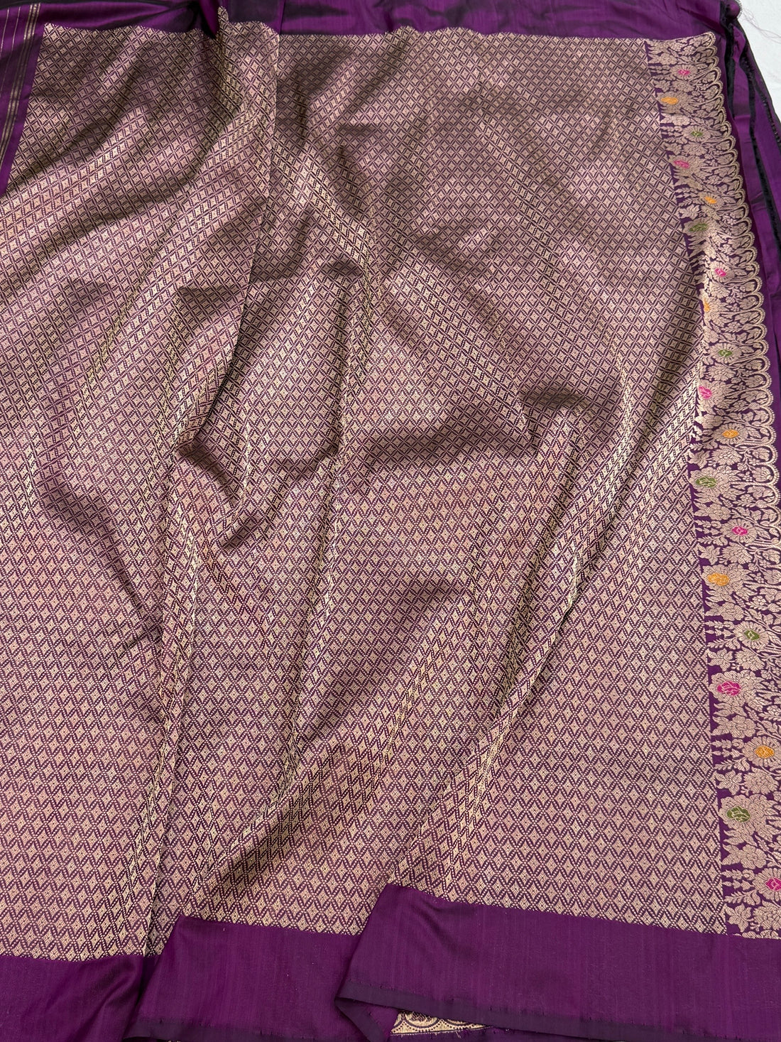 Magenta Handwoven Pure Banarasi Silk Saree | Pure Katan Silk | Kadwa Weave | HMR Handlooms