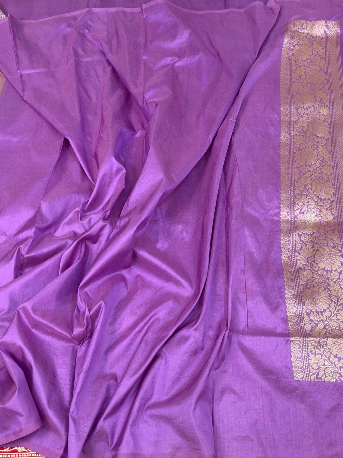 Lavender Handwoven Pure Banarasi Katan Silk Saree
