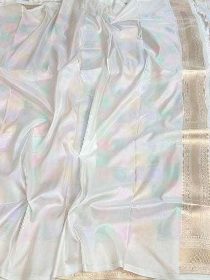 Ivory Rangkaat Banarasi Pure Katan Silk Saree